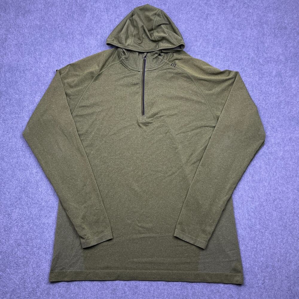 lululemon 1/4 zip pullover green lightweight hooded large
